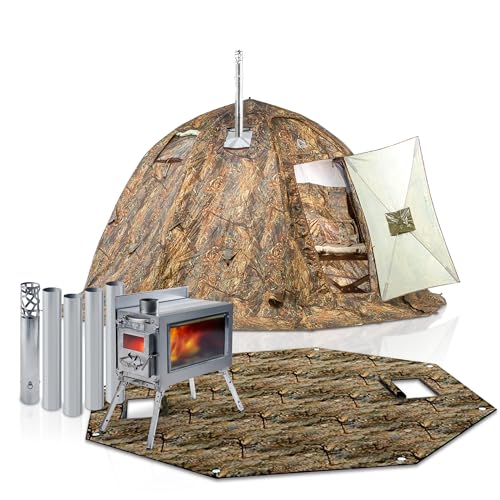 RBM Outdoors UP-2 Hot Tent with Stove Jack, Heavy Duty 4 Season Shelter Set
