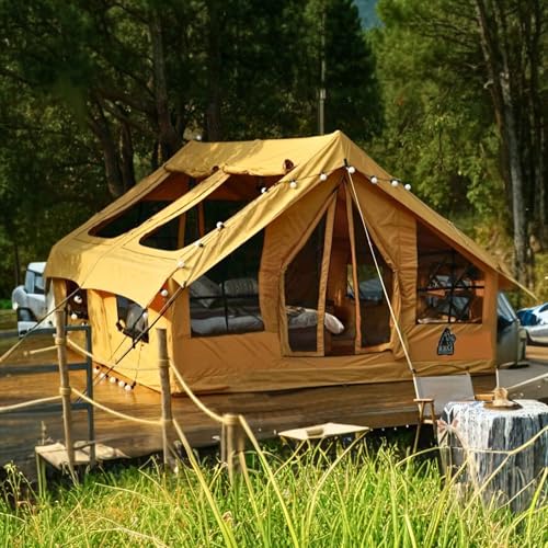 RBM Outdoors Panda Large Inflatable Tents for Camping, Canvas Airtent Beige